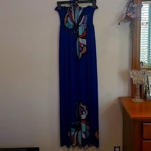 Ingear, Size S, Blue Butterfly Maxi dress,